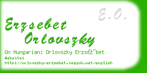 erzsebet orlovszky business card